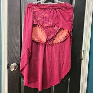 Weissman NWOT adult XL extra large dance skirt mesh maroon lyrical tap contempor